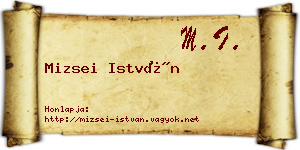 Mizsei István névjegykártya